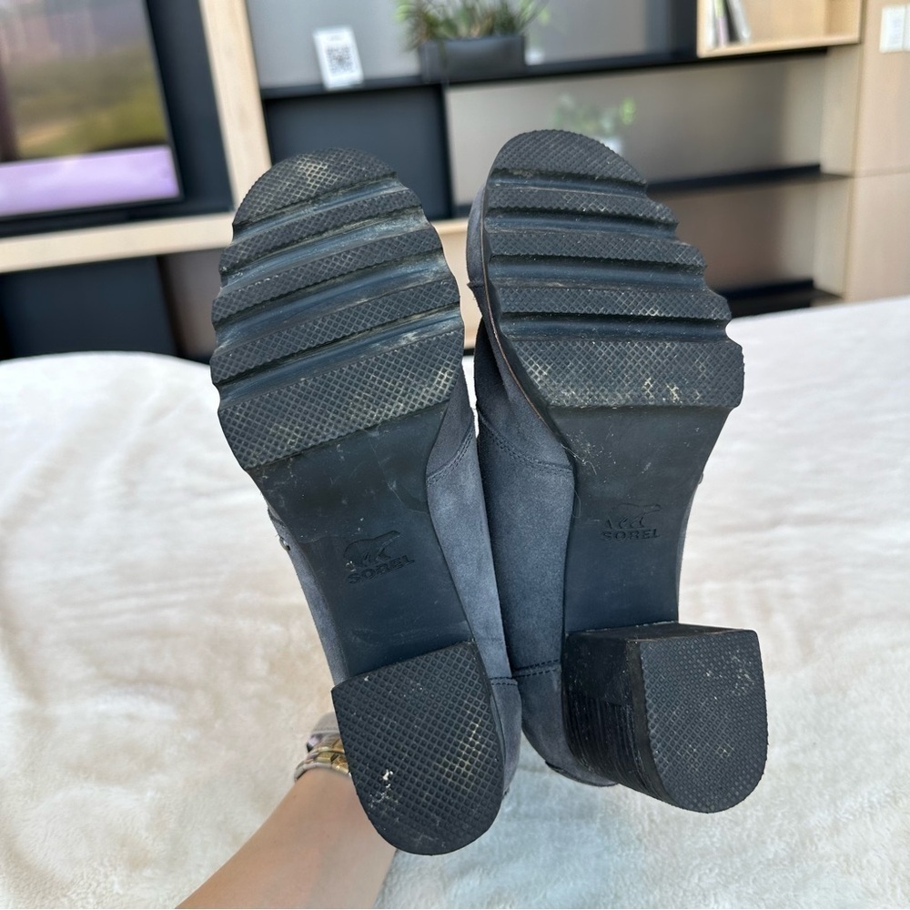 Sorel Addington 260 mm Chelsea Gray Stacked Suede Leather Boots EU 39.5 US 9 - Picture 13 of 16